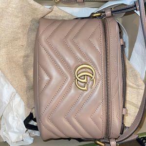 Gucci Beige Crossbody Bag with Gold Accents